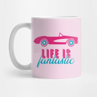 Life Is Fantastic: Pink Convertibles Pattern Mug